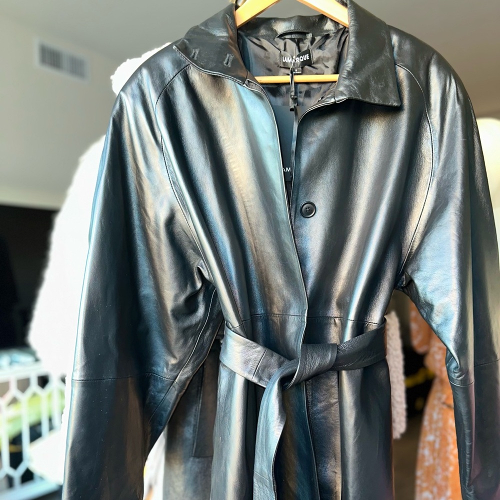 Lamarque Black Leather Jacket - Picture 11 of 16